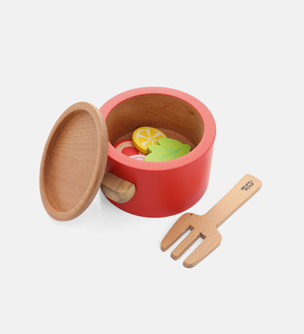 Wooden cooking toy set