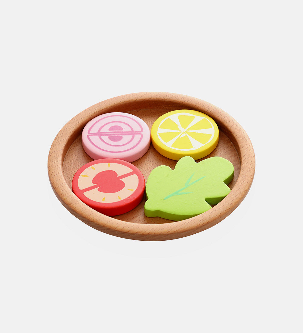 Wooden cooking toy set