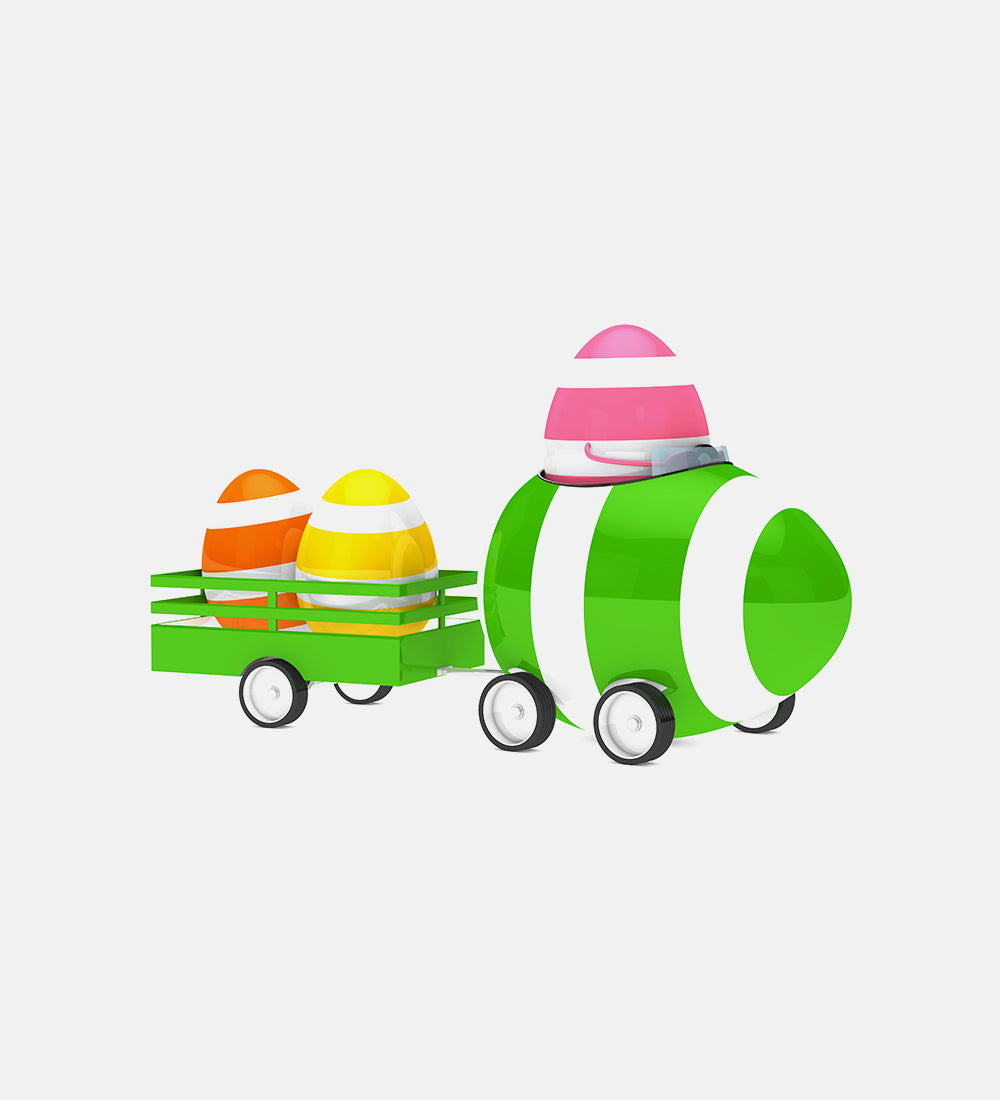 Easter egg figure with trailer