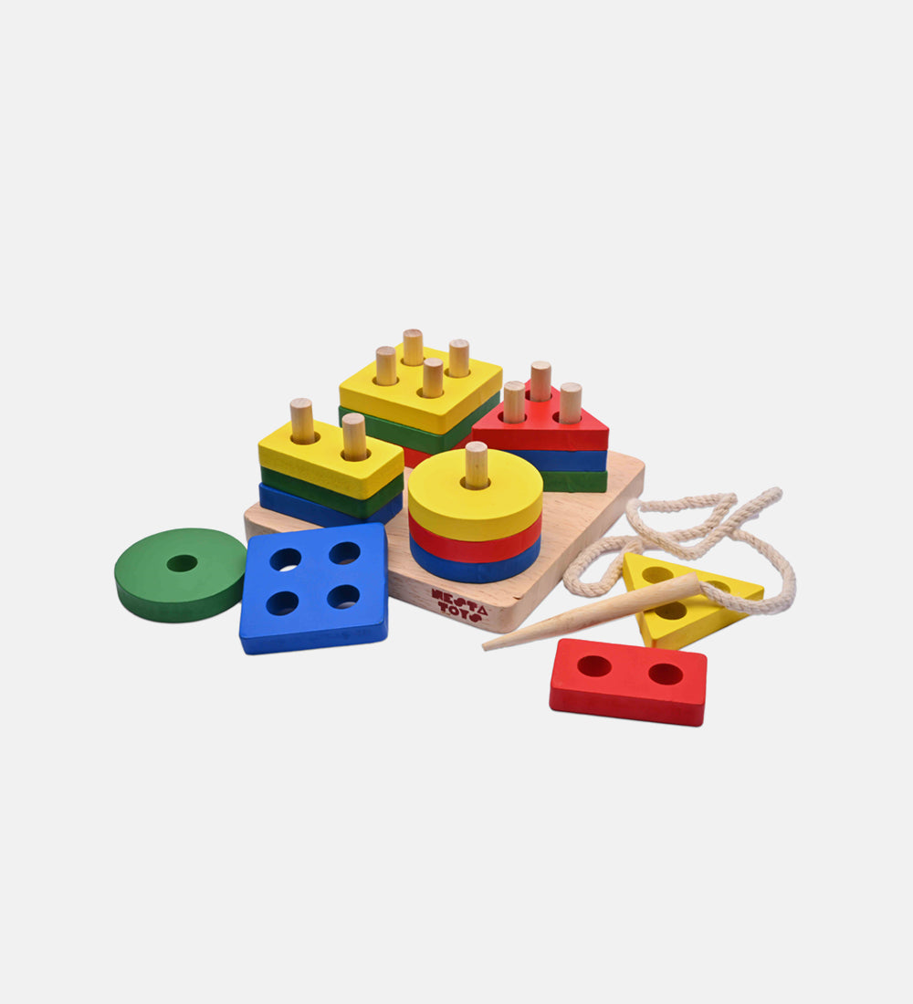 Geometric sorting puzzle board