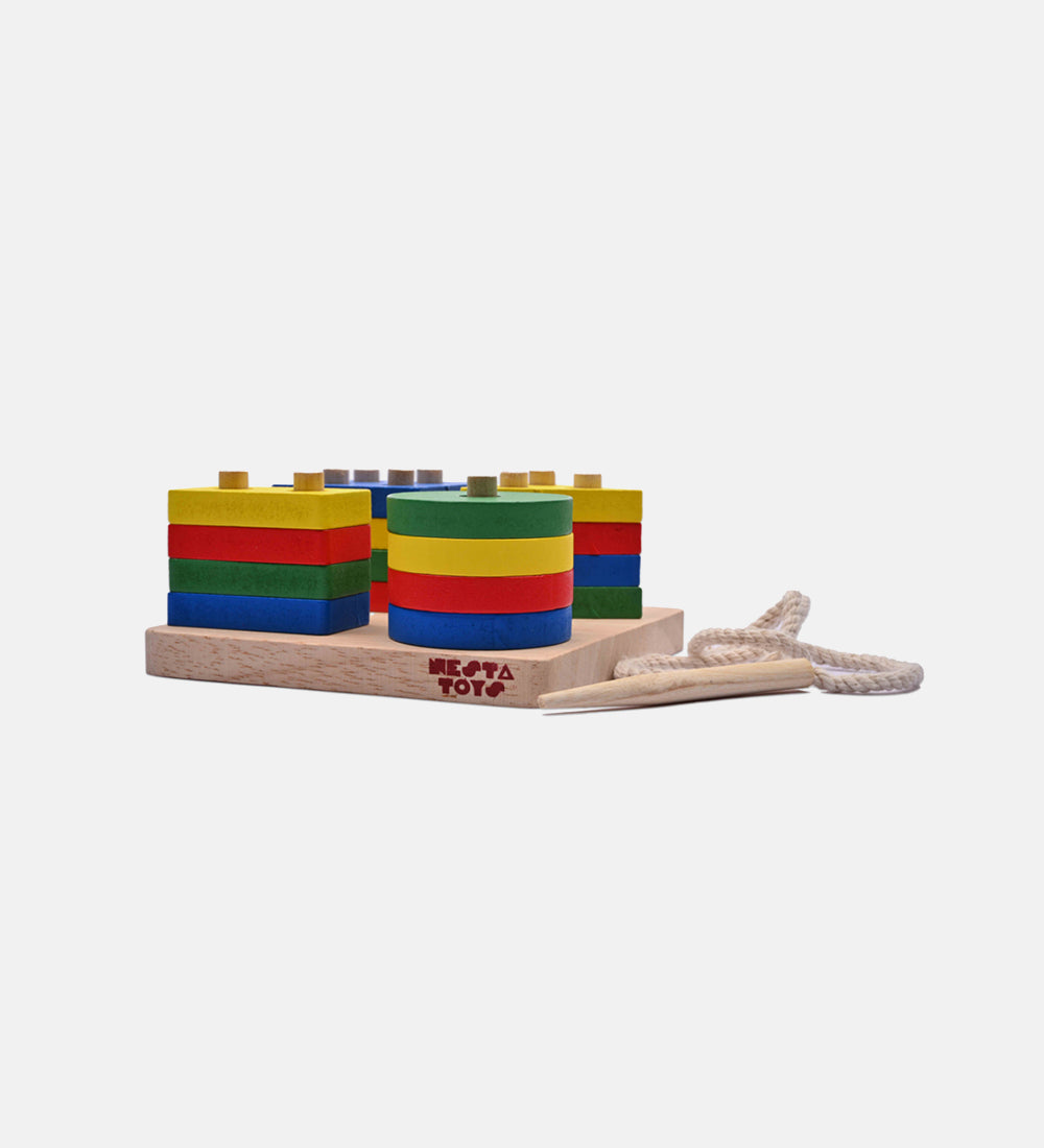 Geometric sorting puzzle board
