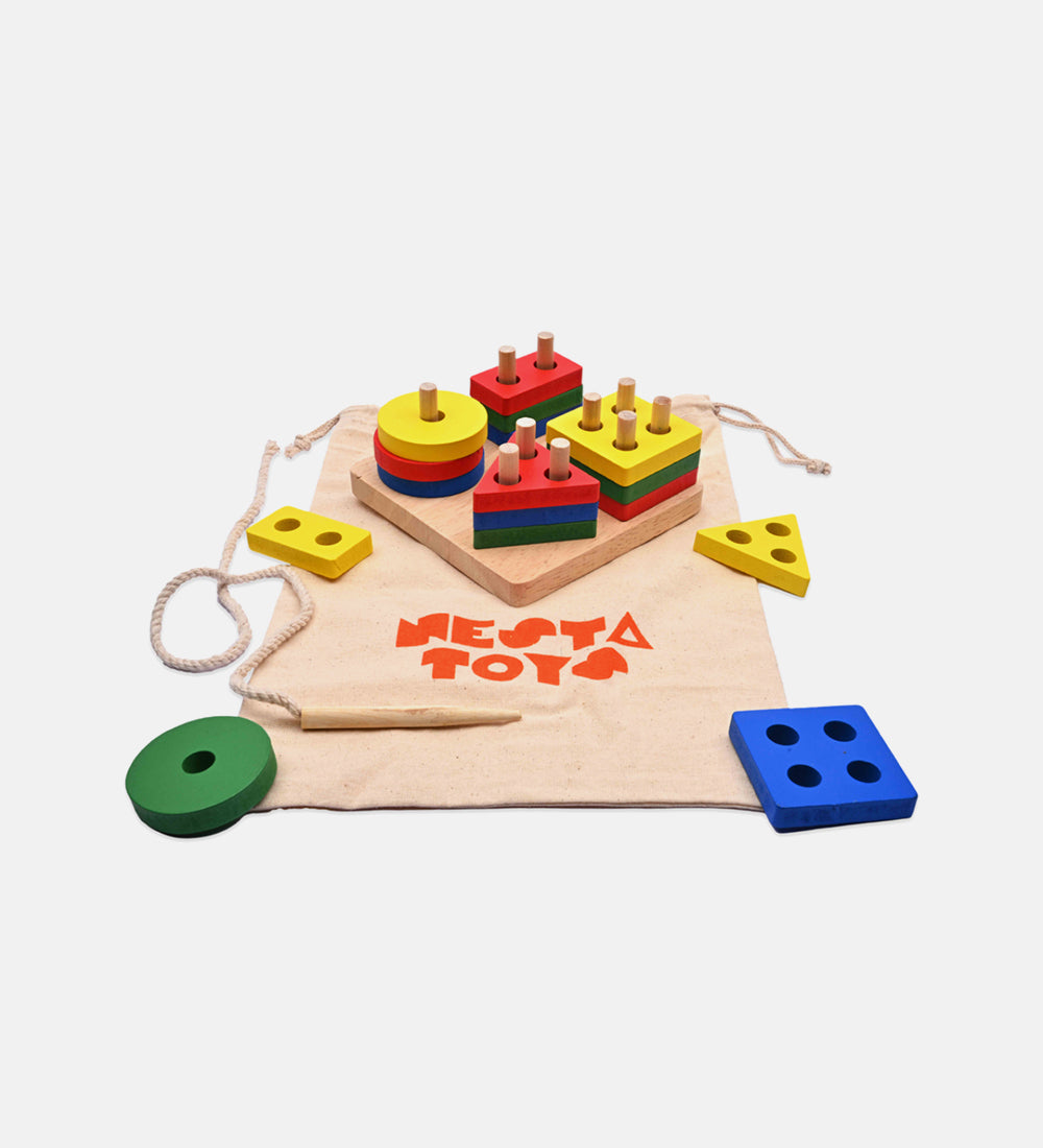 Geometric sorting puzzle board